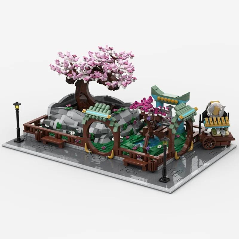 1925 pçs modular parque chinês modelo de exibição Moc-10281 bonsai árvore buquê de flores bloco de construção tijolos decoração para casa brinquedos presente