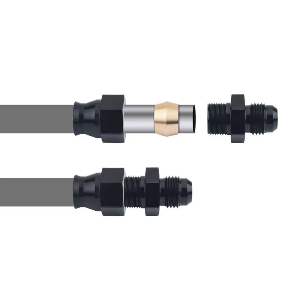 4PCS 6AN ถึง 3/8 "หลอด Hardline การใช้สายอะแดปเตอร์ท่อการบีบอัด AN6