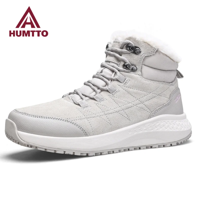 Humtto Winter Houd Warme Schoenen Voor Vrouwen Leren Wandelschoenen Outdoor Trekking Snowboots Dames Luxe Designer Vrouw Sneakers