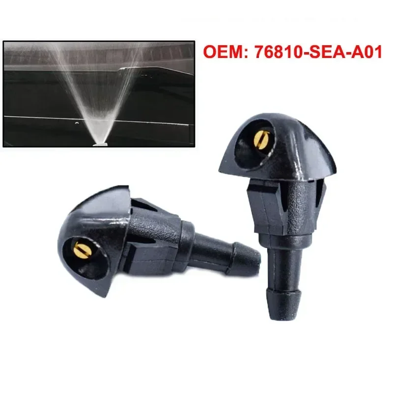 2Pcs Front Windshield Wiper Water Spray Jet Washer Nozzles for Honda Civic Fit Jazz CR-V Accord Prelude Shuttle # 76810-SEA-A01