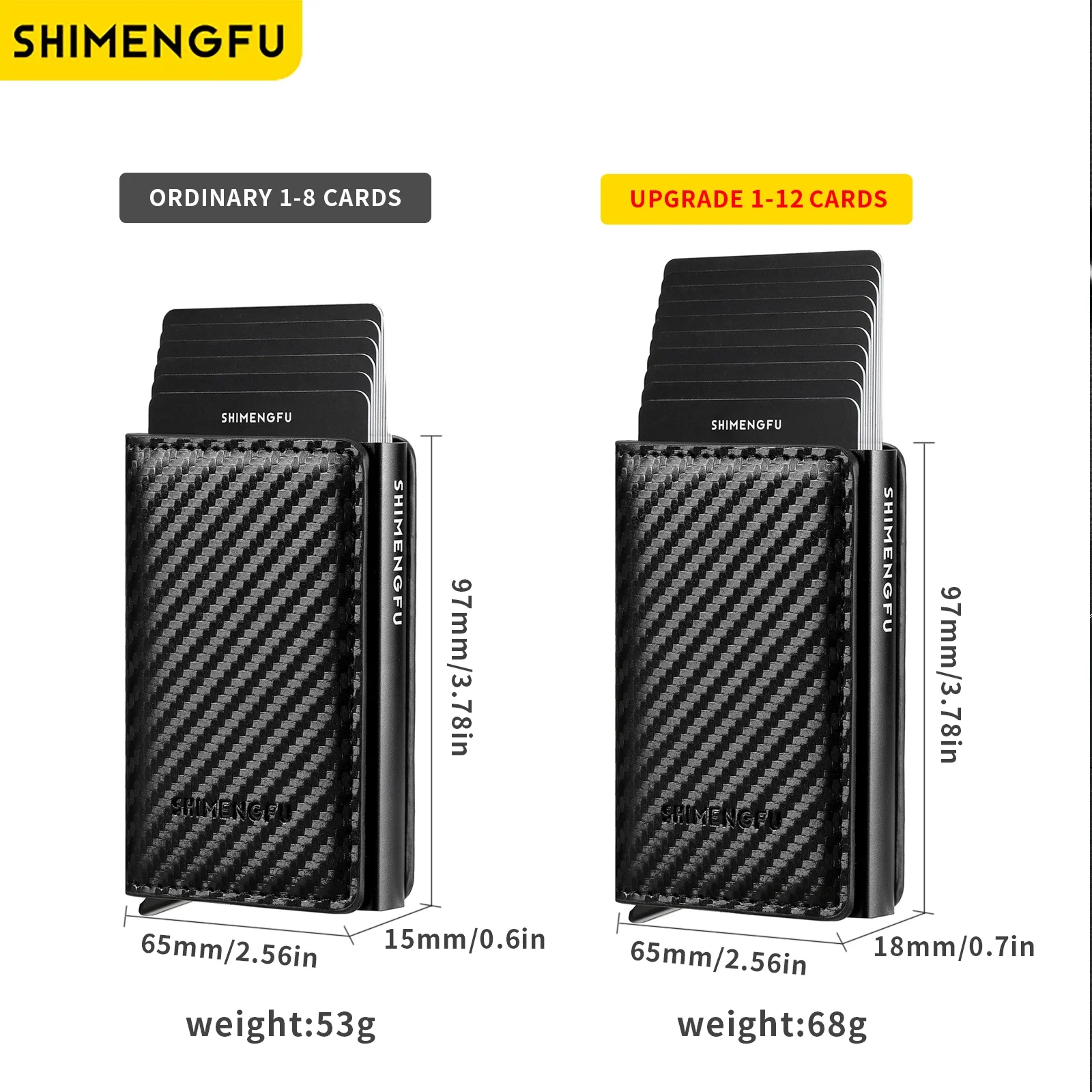 حامل بطاقات الائتمان للرجال، محفظة حجب RFID، صندوق ألومنيوم، مشبك نقود، مشبك نقود، محمي، مصمم، 12 محفظة