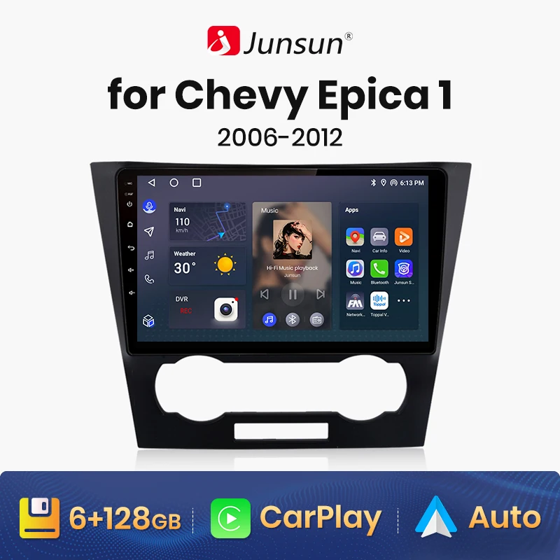 Junsun V1 AI Voice Wireless CarPlay Android Auto Radio for Chevrolet Chevy Epica 1 2006 2007 - 2012 Multimedia GPS autoradio 4G