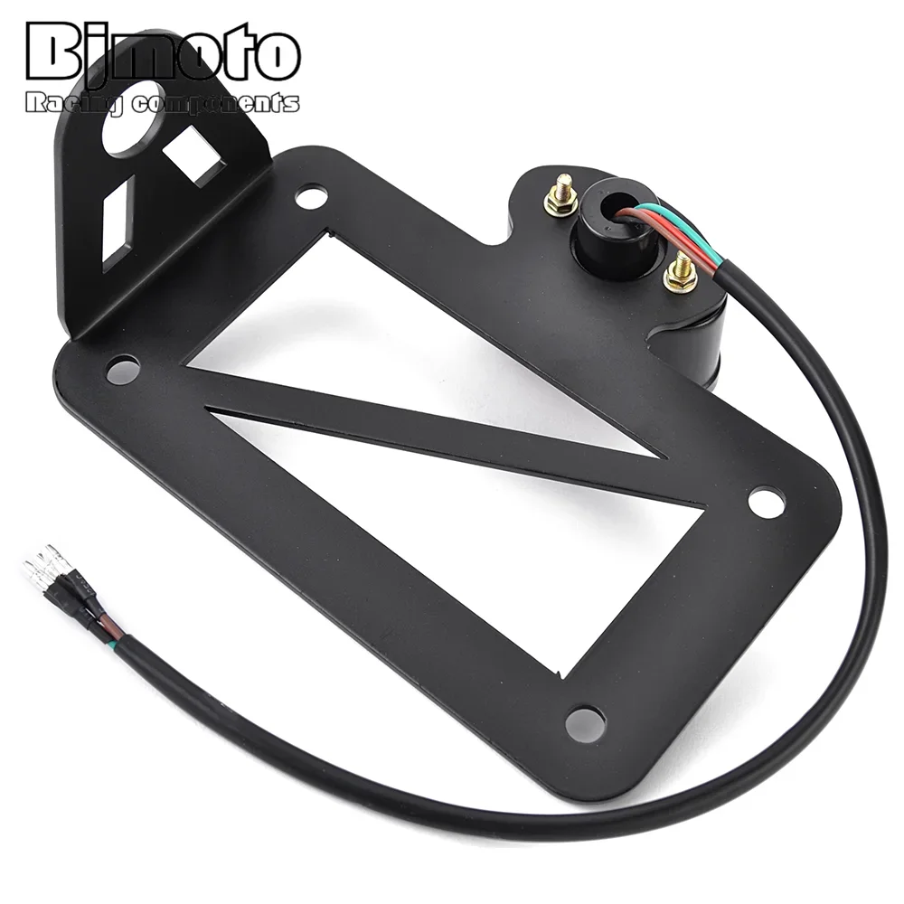 Motorcycle Universal Tail Light Side Mount License Plate Bracket LED Light For Harley Cafe Racer Honda Suzuki Yamaha - view 4