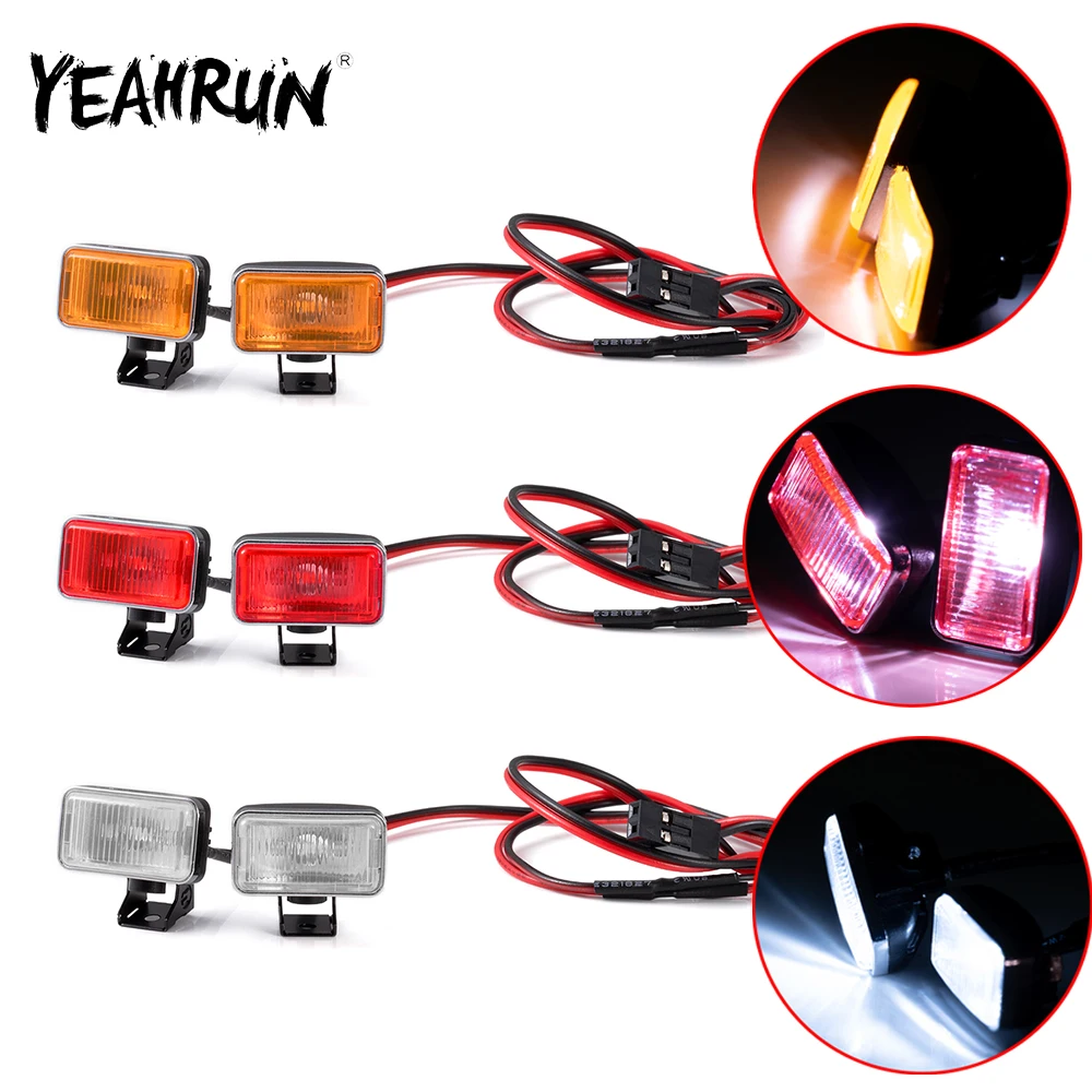 YEAHRUN Quadratischer Scheinwerfer 15/17/20mm LED-Leuchten Frontscheinwerfer für TRX4 Axial SCX10 1/10 RC Auto Dekorationszubehör Ersatzteile