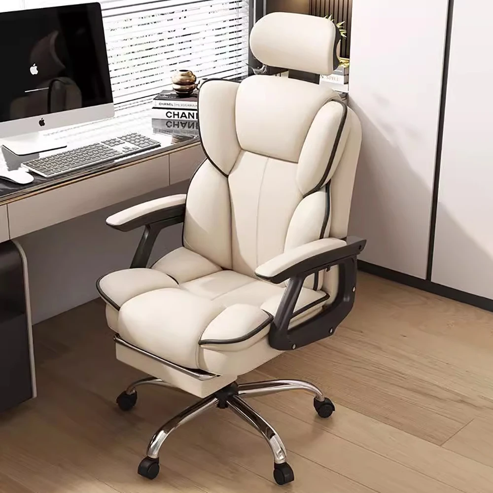 Ergonomischer nordischer Bürostuhl, luxuriös, bequem, zum Entspannen, bequemer Bürostuhl, drehbar, für Arbeitszimmer, moderne Chaise De Bureaux-Möbel