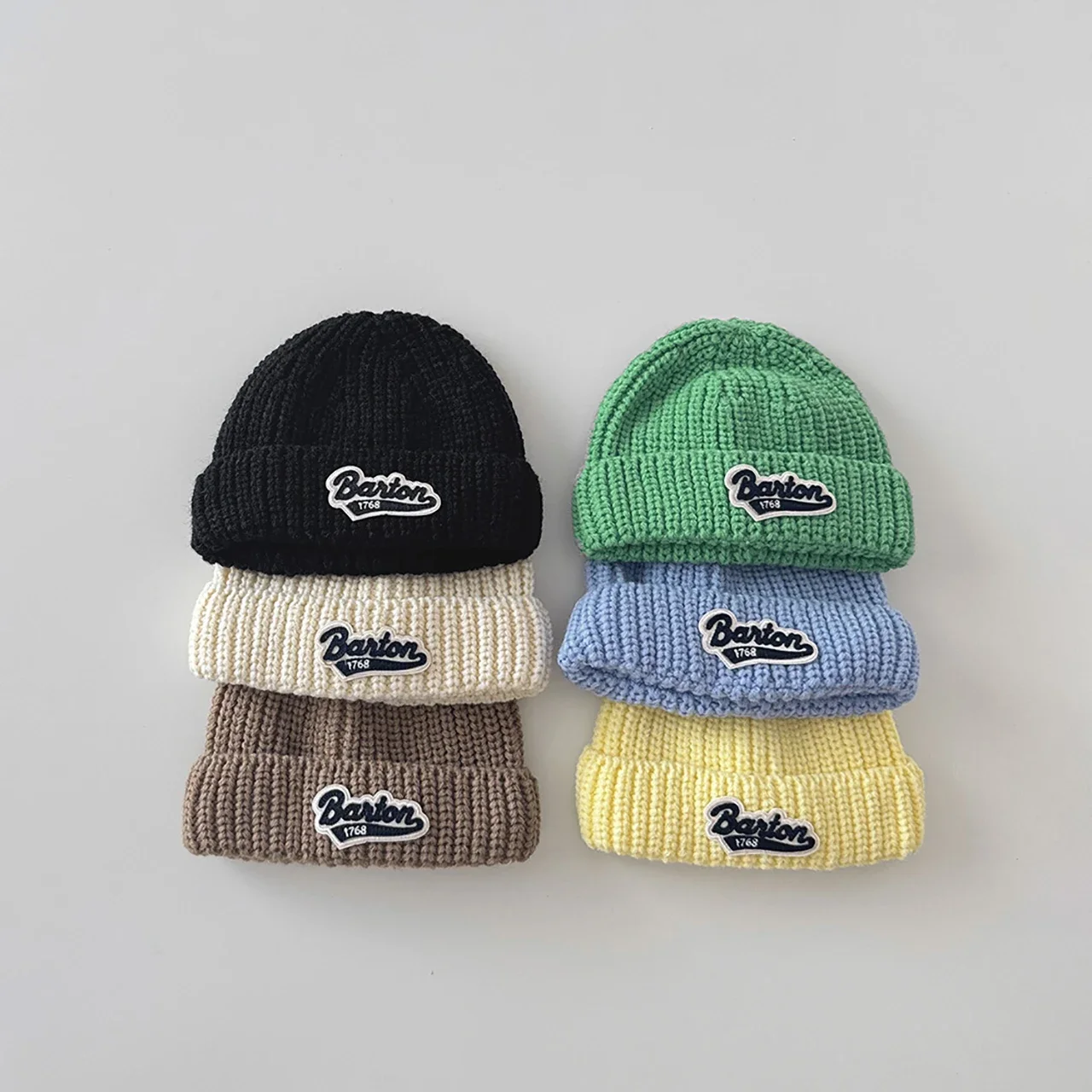 

Winter Warm Knitted Baby Hat Letter Kids Boy Girl Cap Beanies Solid Color Soft Toddler Kids Pullover Hat