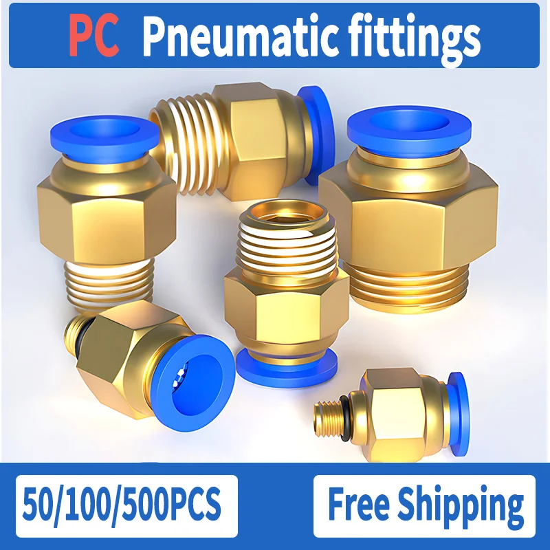 Pneumatic Fitting M5 Thread Push-In Air Quick Joint Connector for 4mm 6mm 8mm 10mm 12mm Hose Tube PC4-M5 PC6-02 PC8-04