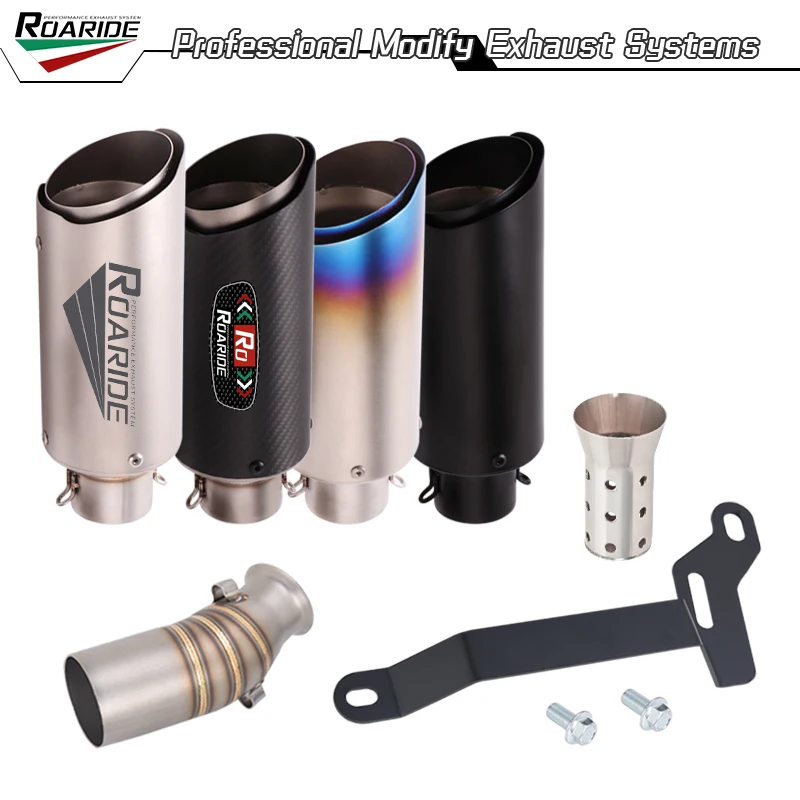 For ZONTES ZT 368G 368D 368M 368E 368K 2026 2027 Motorcycle Exhaust Modify 51MM DB Killer Carbon Fiber Muffler Middle Link Pipe