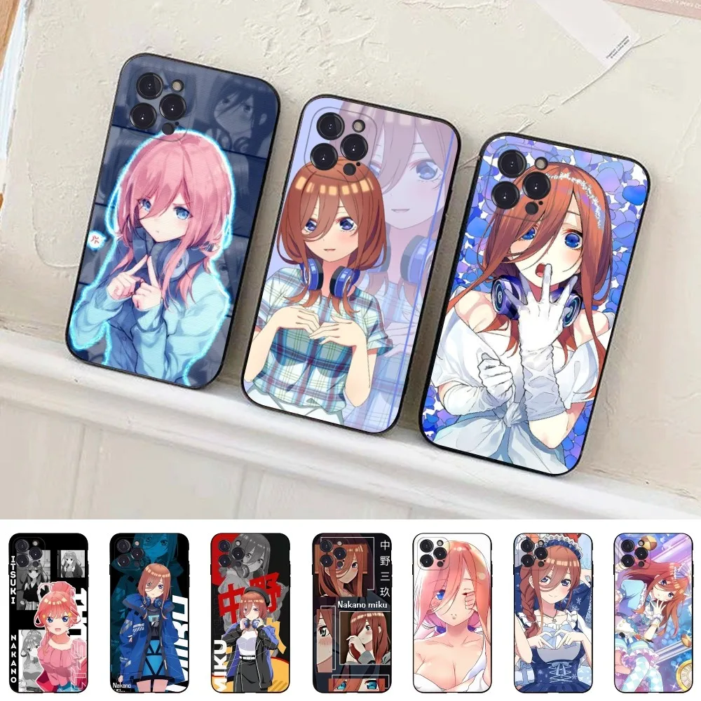 Nakano Miku Anime Phone Case Silicone Soft for iphone 15 14 13 12 11 Pro Mini XS MAX 8 7 6 Plus X XS XR Cover