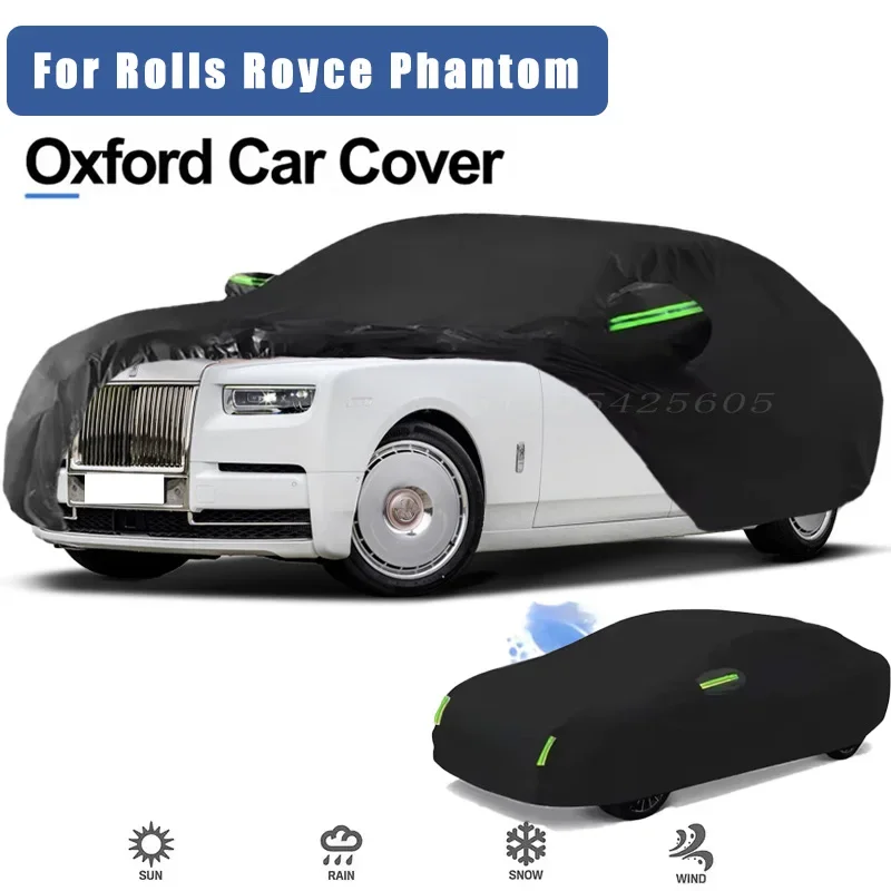 For Rolls Royce Phantom Oxford Cloth Full Car Cover Outdoor Waterproof Dustproof Anti UV Sun Snow Protection Exterior Accessory