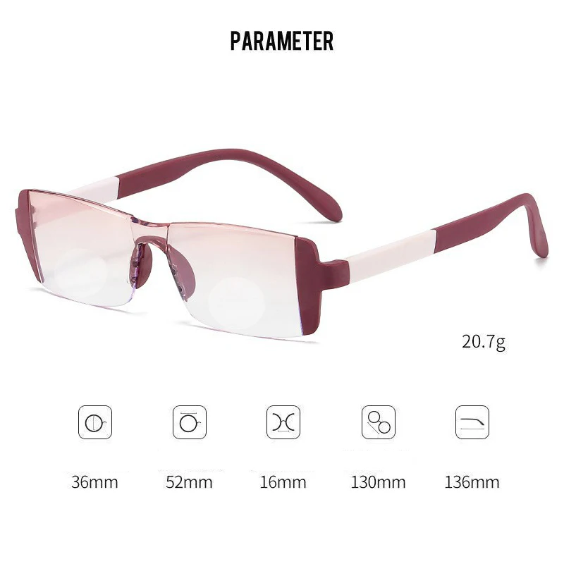 New Anti-blue Light Bifocals High-end Fashion Young Ultra-light Reading Glasses For The Elderly image 6