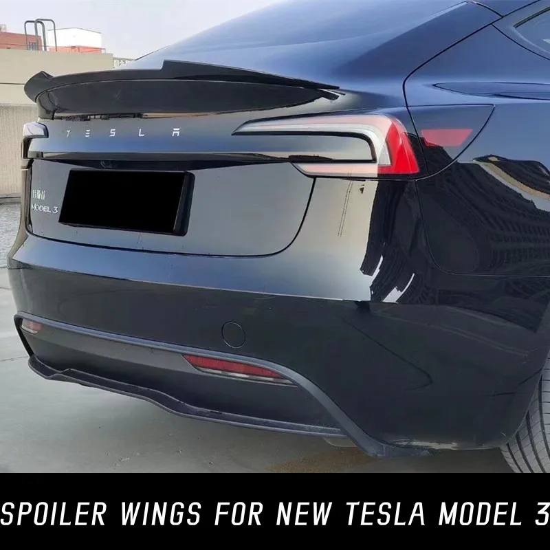 

Новинка 2023 года, стильный спойлер для крышки багажника автомобиля Tesla Model 3 M4, крылья из АБС-пластика, черные Углеродные аксессуары для внешней тюнинга