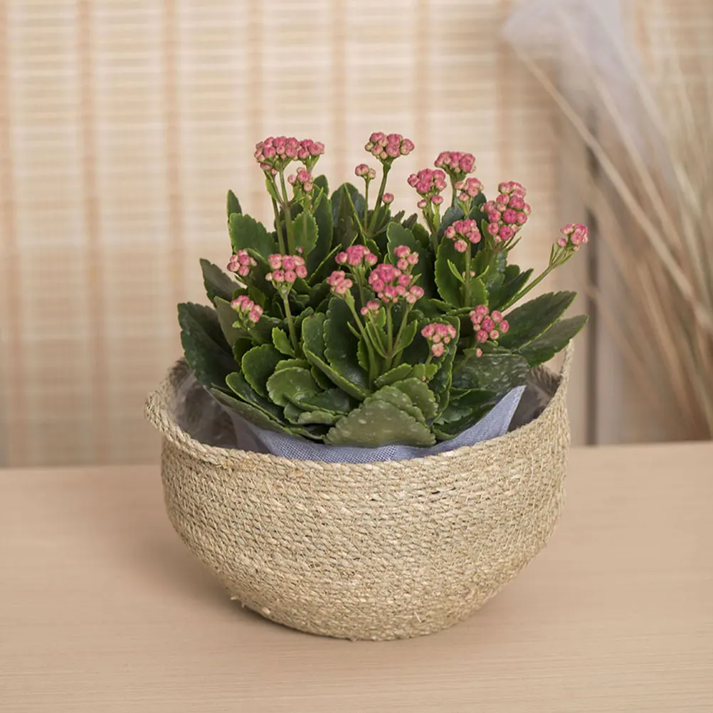 

Woven Storage Natural Seagrass Flower Basket For Home Decor Wedding Party Multi-Functional Handheld Rustic Garden Basket