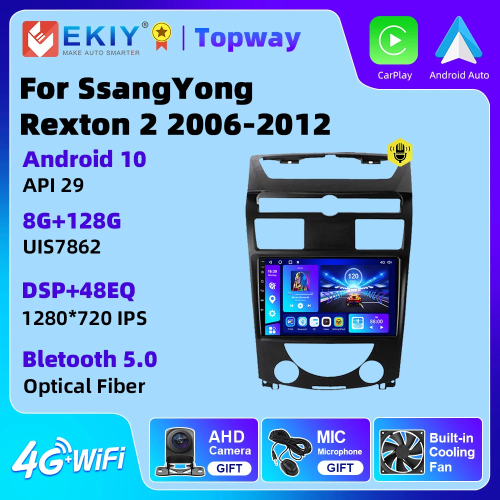 EKIY Android Car Radio For SsangYong Rexton Y250 II 2 2006-2012 Multimedia Video Player Navigation GPS 4G WIFI  Autoradio