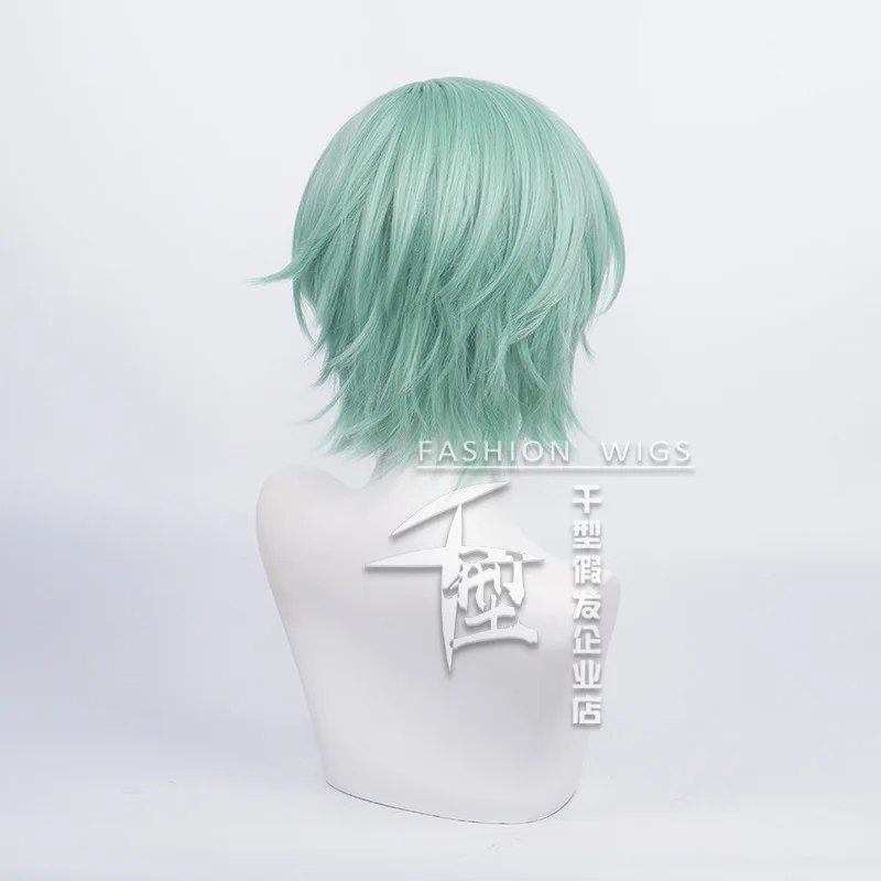 Gioco Ensemble Stars Kazehaya Tatsumi parrucche Cosplay ciano verde capelli corti resistenti al calore accessori per feste di Halloween sintetici