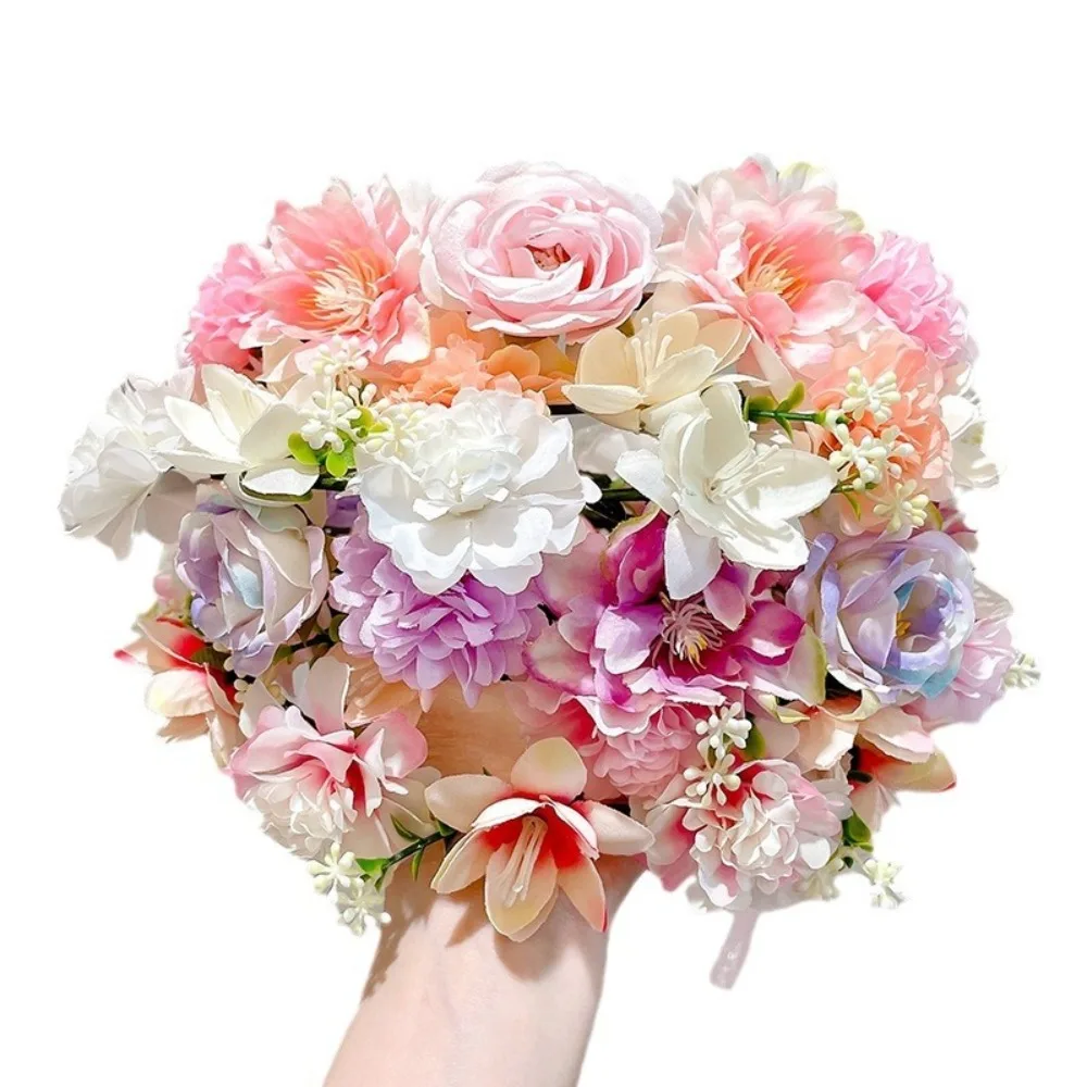 رائعة زهرة اصطناعية الجنية زهرة تاج زفاف العروس مع الشريط زهرة عصائب خوذة مضفر إكليل