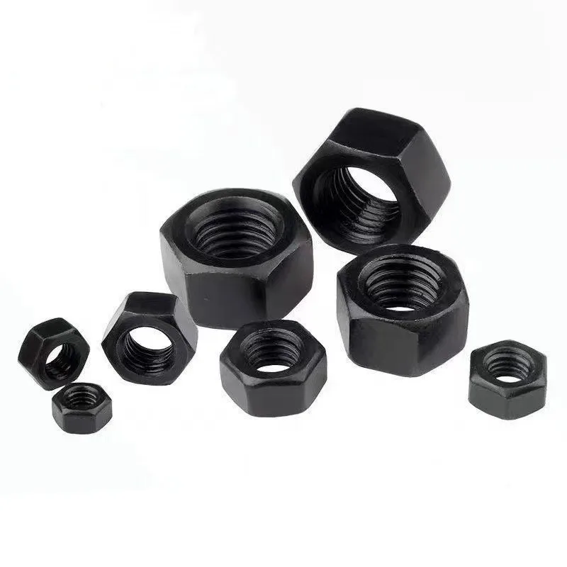 High Strength Hexagonal Nut, Carbon Steel Black Nut for Steel Structure, Class 8.8 Grade High-strength Nut