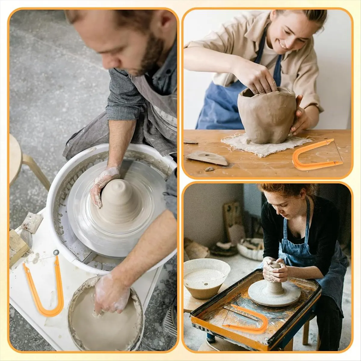 

Power Tool Sets Clay Wire Cutter, 5.12 X 3.35 Inch Plastic Clay Cutter with One Hand Pottery Wire Tool for Cutting Mud Handcraft