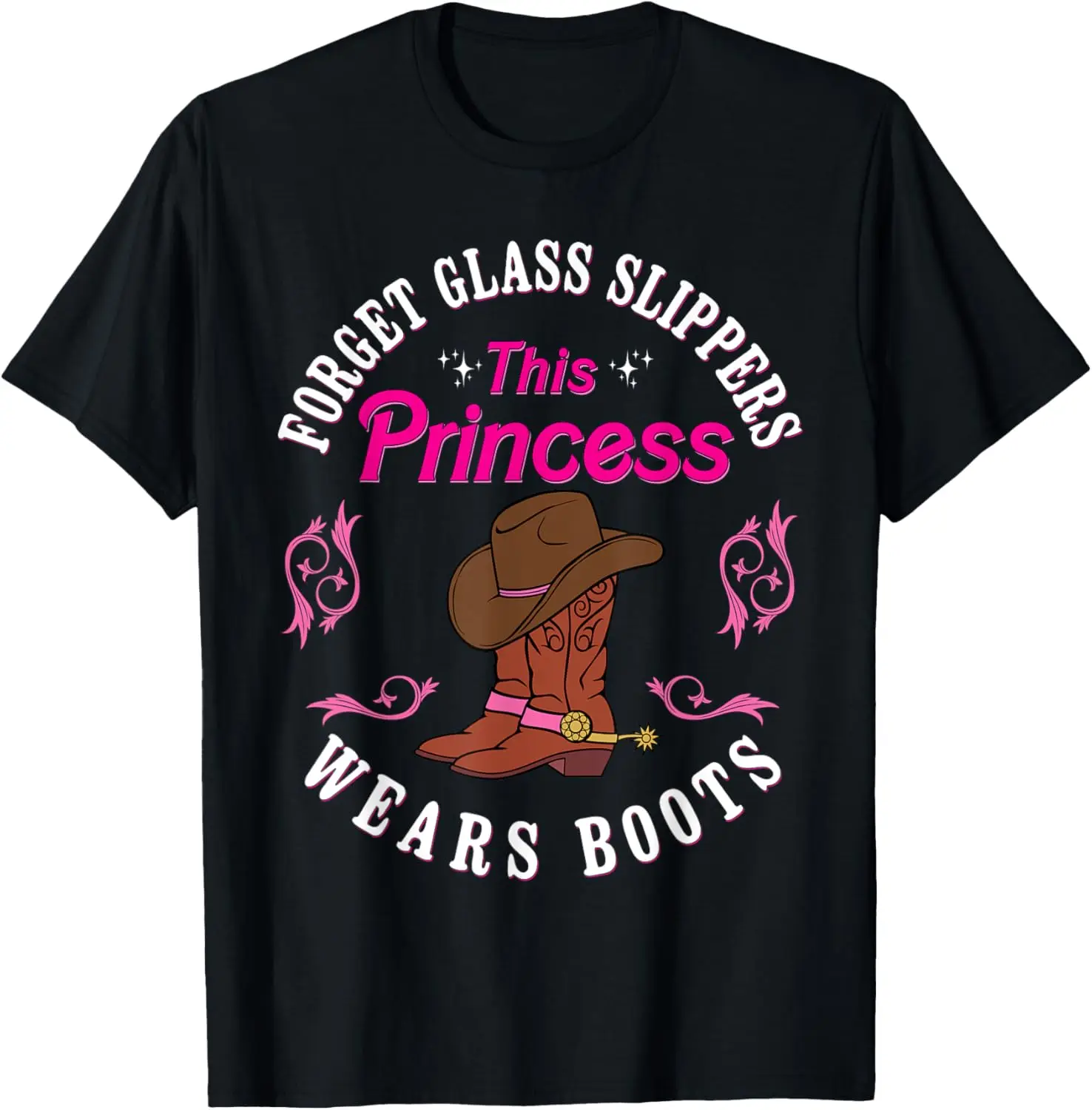 Girls Cowgirls Funny Princess Cowboy Boots Country Western T-Shirt