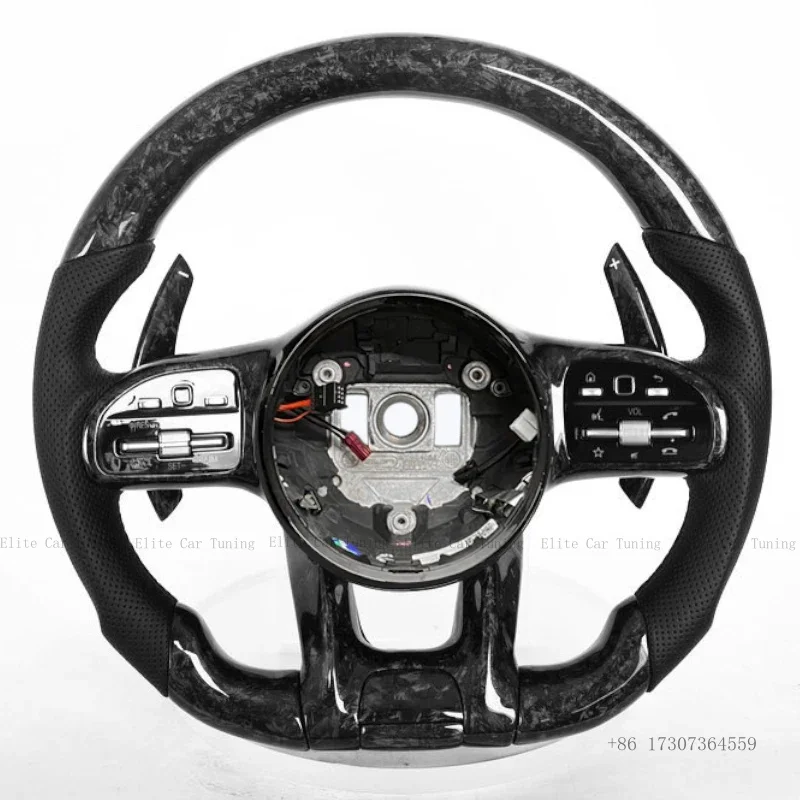 

Carbon Fiber Forged Perforated Leather LED Steering Wheel Fit For Mercedes-Benz AMG W222 W190C190 W205 W166W213 G63 C63 A45 W177