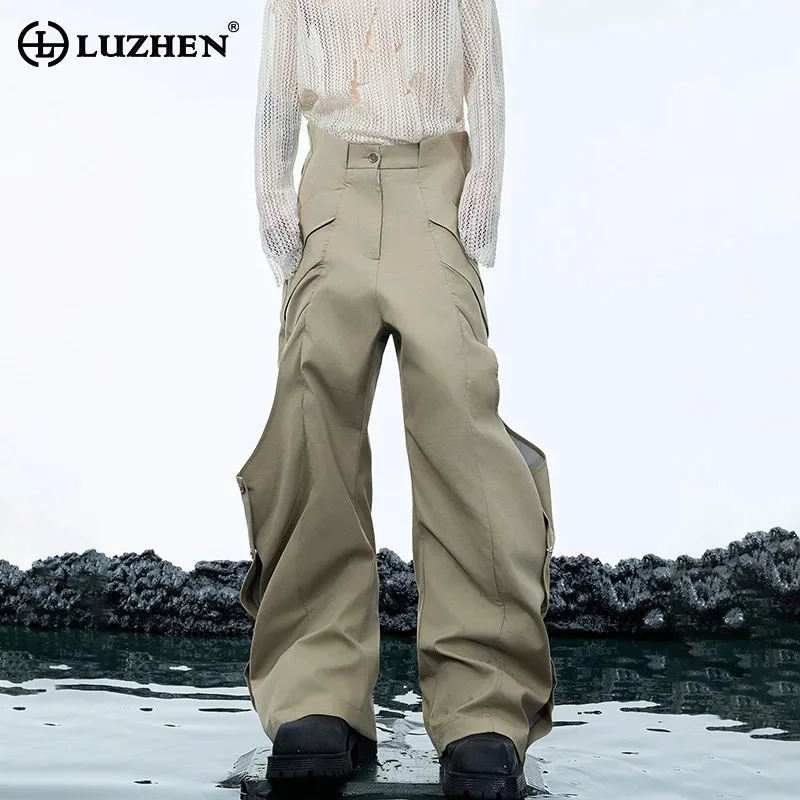 

Брюки LUZHEN, повседневная персонализированная рабочая одежда, широкие плиссированные свободные высококачественные оригинальные дизайнерские новые красивые мужские брюки JY5927