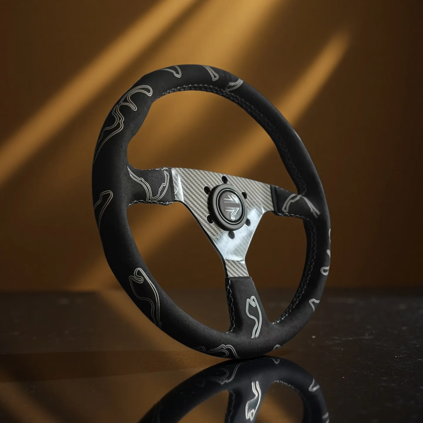 Racing 350MM JDM Montexxcarlo Carbon Fiber Spoke Ultra Suede Leather Steering Wheel Drift Rally Sport MxO Steering Wheel