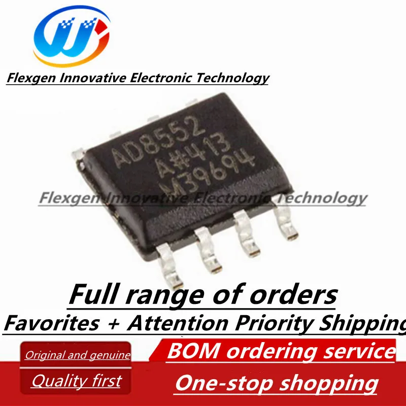 (5 pcs) AD8552ARZ AD8552 Zero Drift Rail-to-Rail Operational Amplifier IC SOP-8 Package