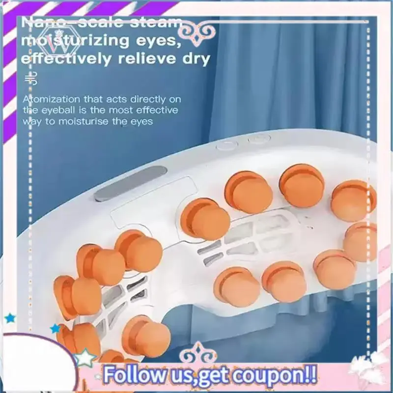 【أداة يدوية】مدلك عيون نانو ستيم للعناية بالعين مع موسيقى بلوتوث لتخفيف التعب وتقليل الهالات السوداء تحت E