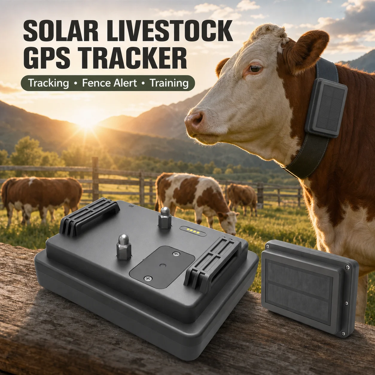 G10 Solar 4G GPS Tracker for Livestock Cattle Sheep - Real-Time Tracking, Virtual Fence, 60-Day Battery, IP67 Waterproof