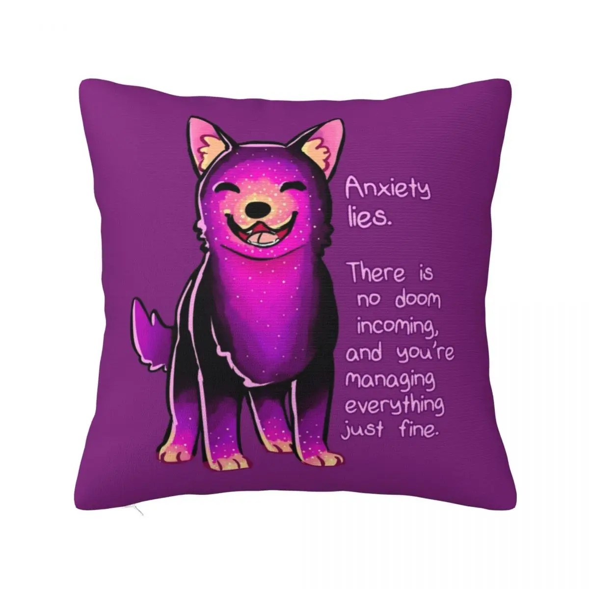 Anxiety Lies Sparkle Pup Throw Pillow christmas pillow case Sofa Cushions Cover Elastic Cover For Sofa