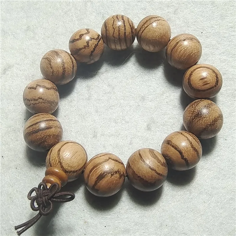 1PC Men Bracelets Natural Vietnamese Aloes Wooden Round Shape 18MM Powerful Nature Beads New Collections