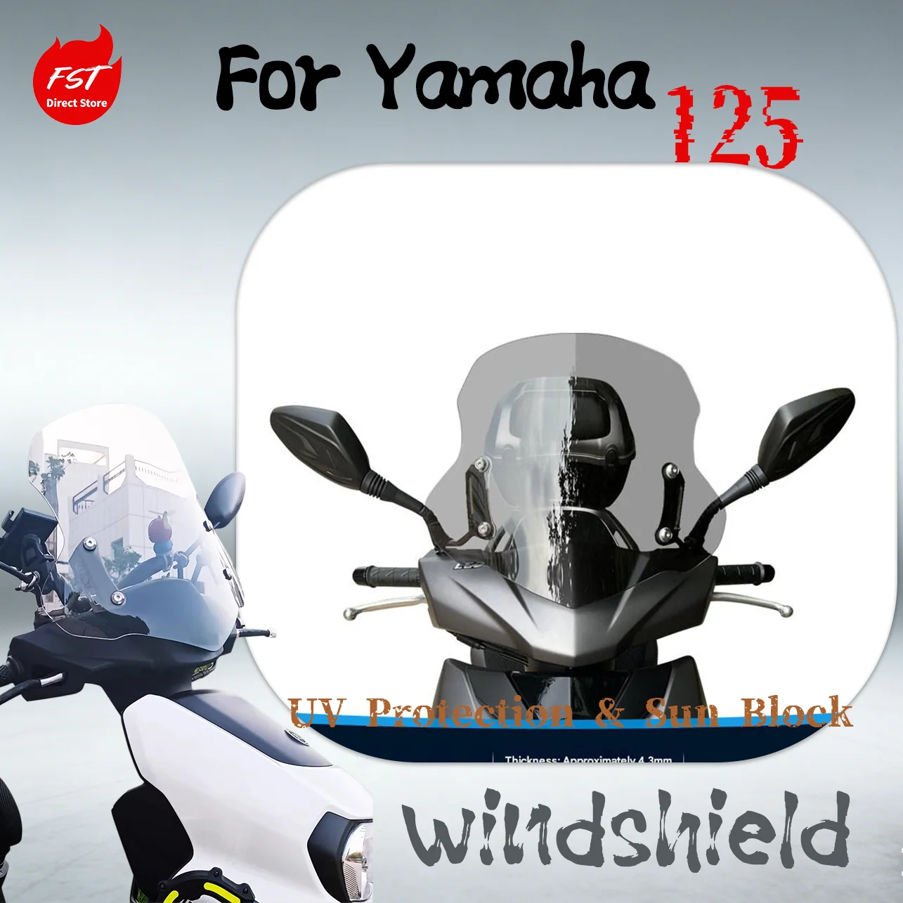 

Удлиненный прозрачный ветровой дефлектор для скутеров Jianshe Yamaha Fuying 125 Xuying 125, ветрозащитный нагрудный протектор, аксессуары