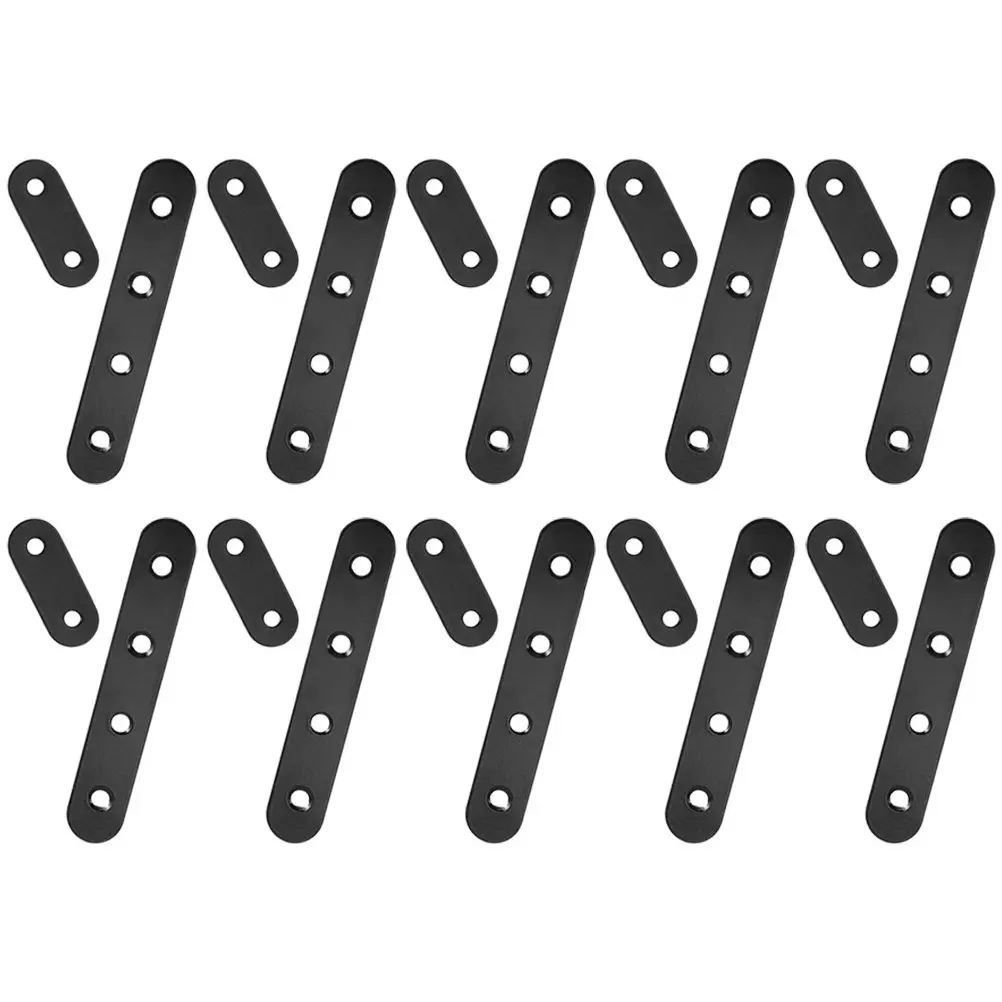 20Pcs Stainless Steel Flat Straight Brackets Furniture Repair Plates Strong Right Angle Joint Support for Cabinet Bed Chair