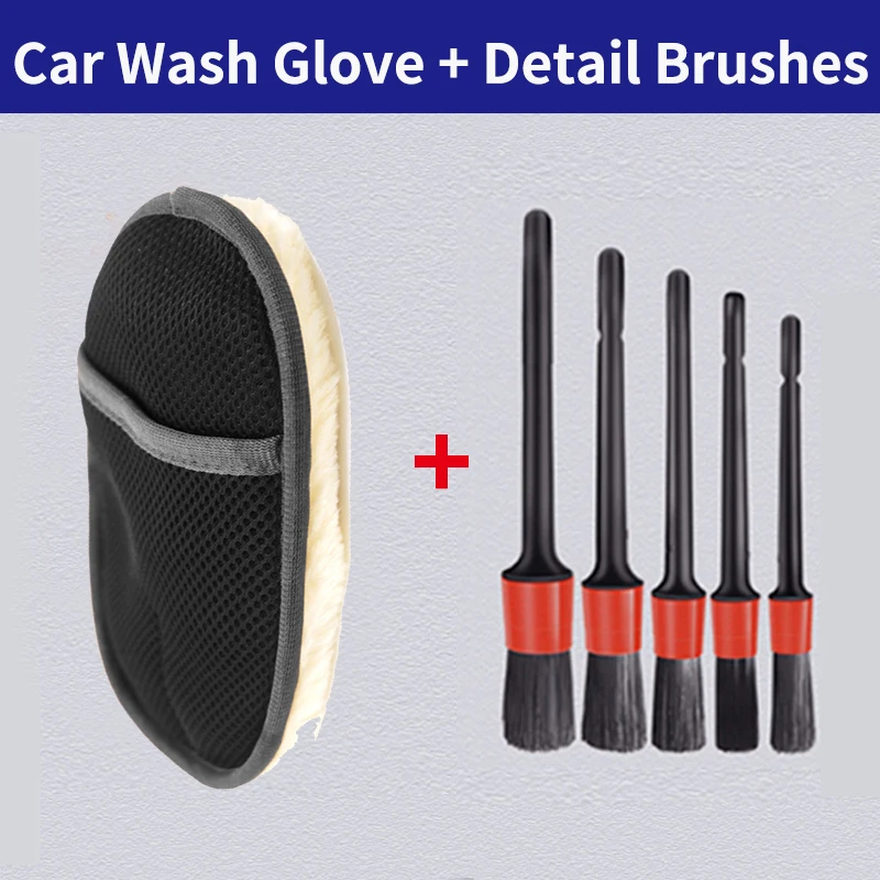 Auto Styling Wol Zachte Auto Washandschoenen Schoonmaken Borstel Motorwasmachine Verzorgingsproducten Pluche Auto Wassen Handschoenen - afbeelding 1