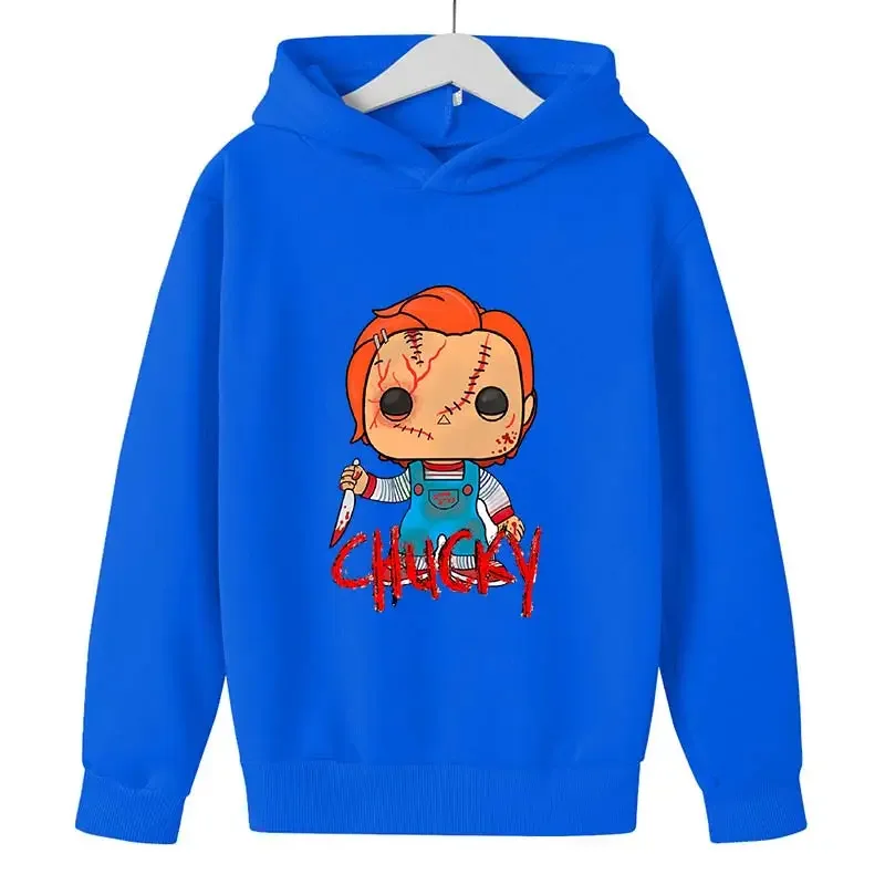 Cartoon Print Chucky- Children hoodie Kids fall Funny long sleeve Boys/Girls Tops pullover 4 5 6 7 8 9 10 11 12 13 14 Y