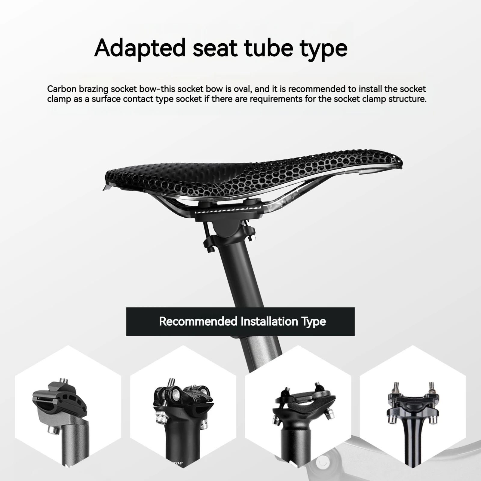 ENLEE Bicycle 3D Printed Saddle Ultralight Carbon Fiber Road Mountain Bike Seat Cushion Hollow Comfortable 3D MTB Saddle Seat