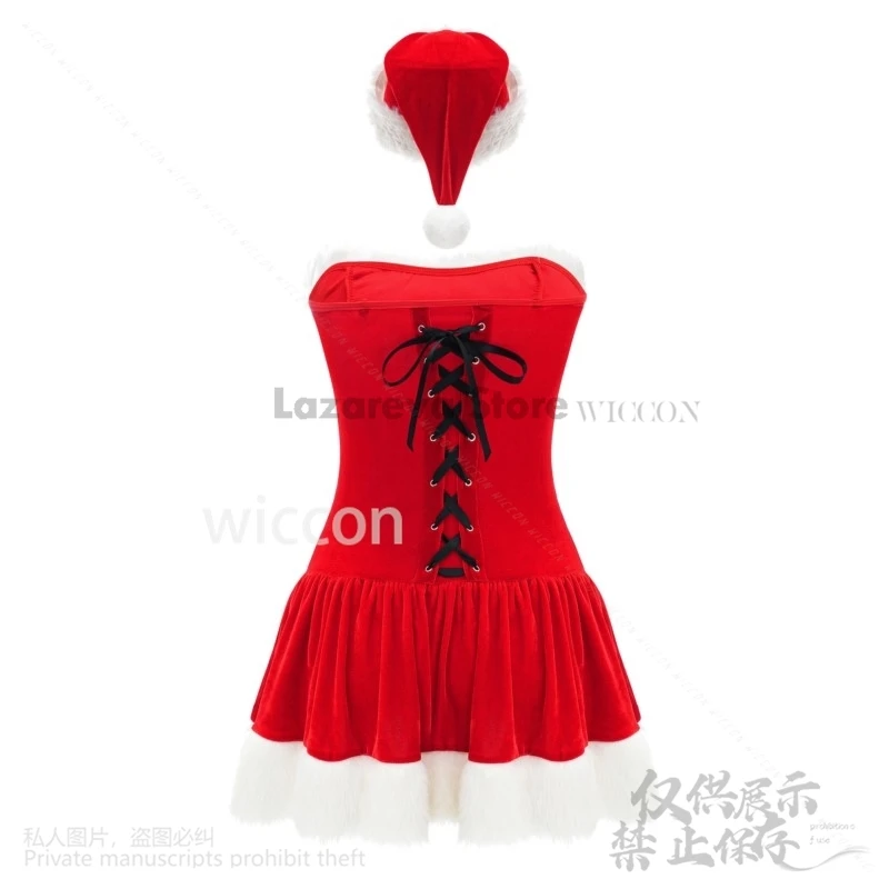 Anime Natale Costume Cosplay Donne di alta qualità Sexy Velluto rosso Vestito da festa Calze Babbo Natale Cosplay Lolita Personalizzato