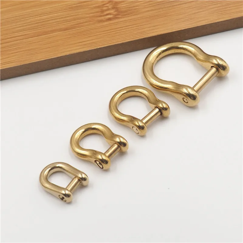 1Pcs 9/15mm Brass D Ring Buckles Detachable Screw Metal Buckle Handbag Strap Clasps DIY Leather Crafts Hardware Accessories