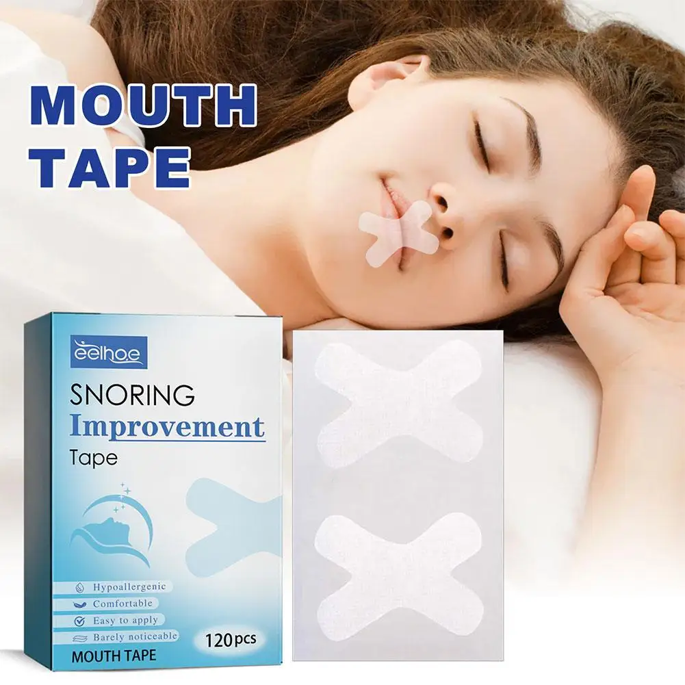 120pcs Stop Snoring Stickers Breathing Correction Sleeping Sealing Sticker  Mouth Closure Tape Prevent Snore Opening