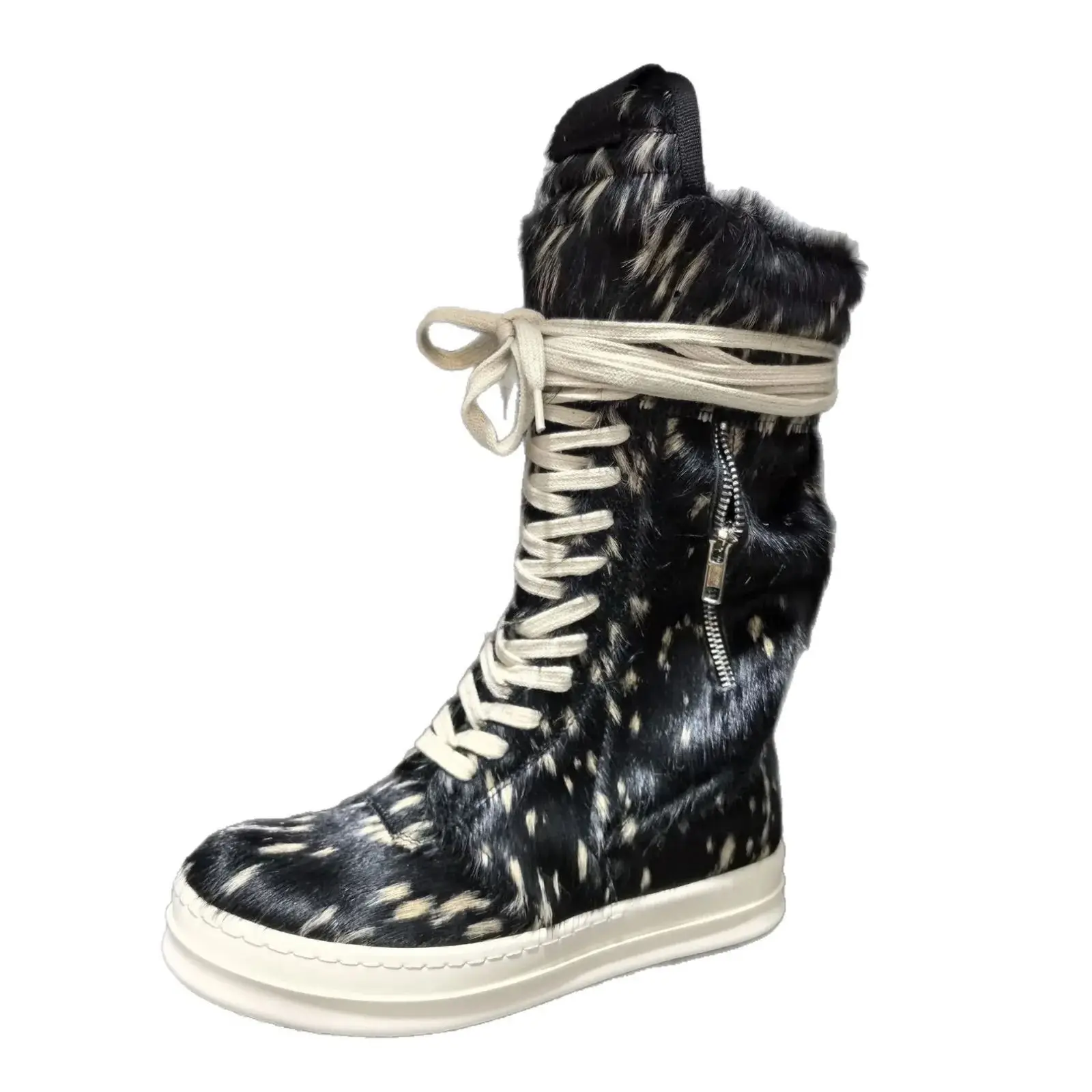 

Брендовые мужские ботинки из натуральной кожи с отделкой из конского волоса, высокие до щиколотки, для женщин, в стиле ретро, люксовые дизайнерские кроссовки Owen High Street