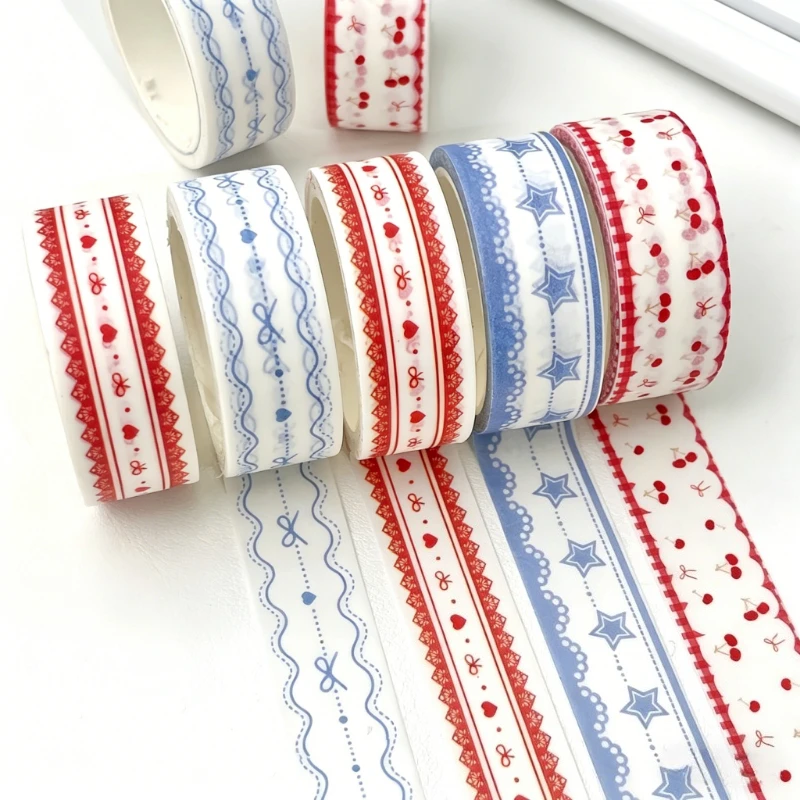 2/4pcs Cherry Star Style Decorative Tape Cute Cartoon Creative Washi Tape School Stationery 5M/Roll view 6