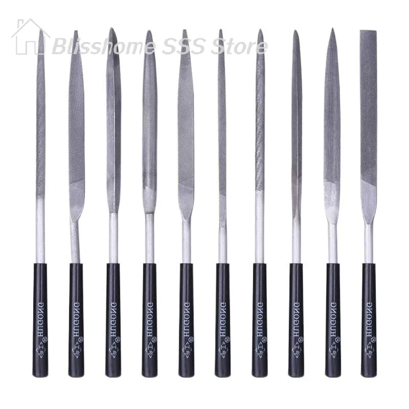 【S】10 Pieces Metal Needle File Set Metal Glass Wood High Superior Quality Material High Superior Quality Material