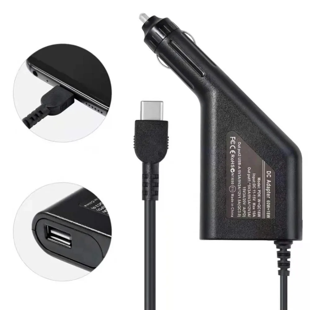 

Universal charger for 65W laptops and cars for MacBook Lenovo Xiaomi 5V12V fast charging phone adapter