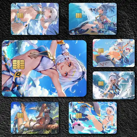 Genshin Impact Mualani Credit Card Skin Stickers for Bank Card Bus Metro Card Sticker Waterproof Gift