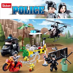 Sluban Building Block Toys City Police B0772 Border Drug Control 373PCS Bricks Police Corps Sets Compatbile With Leading Brands