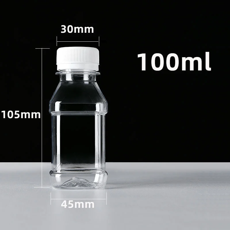 Botellas Vacías recargables transparentes, envases de plástico a prueba de fugas, portátiles, para bebidas, agua y zumo, 10/20 piezas, 100ml