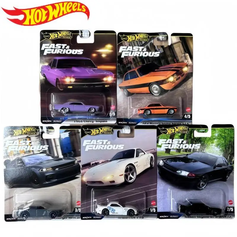 

Genuine Hot Wheels Fast And Furious Hnw46-9c6k Mazda/Nissan/Dodge/Alfa Romeo/Chevy 1/64 Die-Cast Model Boy'S Gift