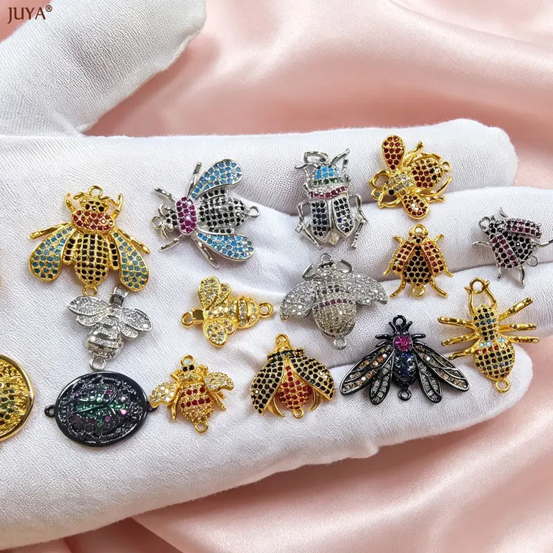 Neuer kreativer Bienen-Käfer-Insekten-Verbinder, mit Zirkonia besetzter Insekten-Anhänger für DIY-Armbänder, Ohrringe, Schmuckzubehör – Detail 6
