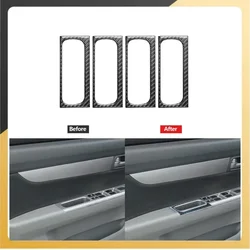 4Pcs/kit Carbon Fiber Inner Door Handle Decoration Decor Cover Trim Stickers For Suzuki Grand Vitara 2006-2013 Car Accessories