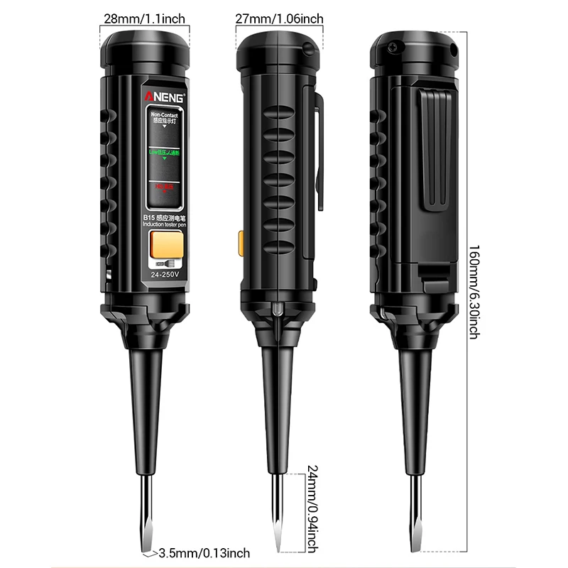 B15 Induction Teste Stylo AC25-250V Surligner Document Lumière Professionnel AC Tension Détection Électricien Tournevis Outils De Test